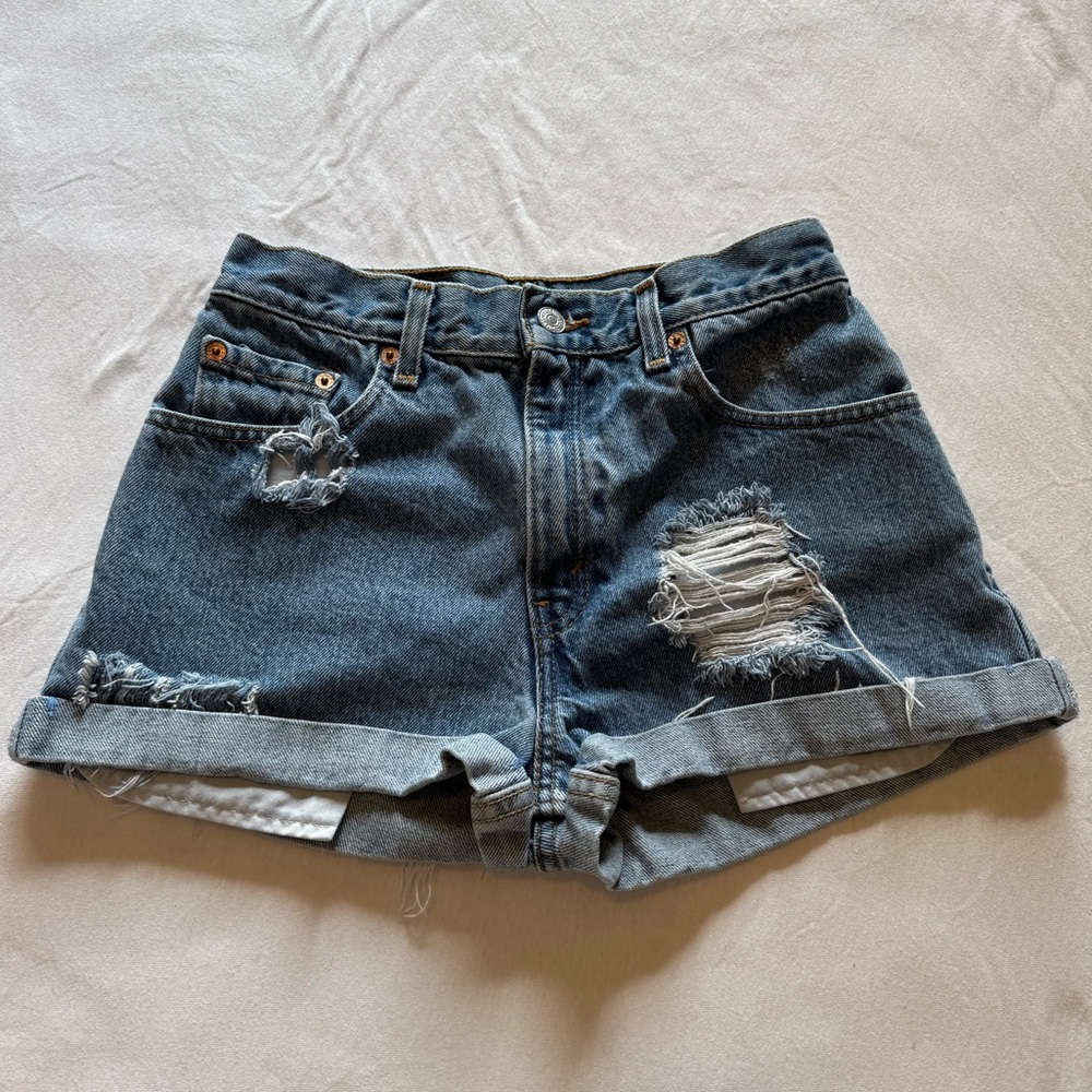 Levi's Women's Distressed Blue Jean Shorts Small